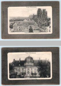 2 Postcards TOUL, FRANCE ~ L' HOTEL de VILLE & Cathedral, Garden c1900s-10s