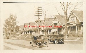 OH, Ohio, RPPC, Residential Street, Early Toledo Auto with Ohio License Plate