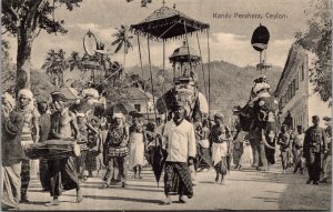 Postcard Kandy Perahera Street Parade in Ceylon, Sri Lanka