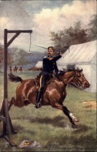 TUCK Military Life British Soldier on Horse Sword Lemon Cutting 10th HUSSARS