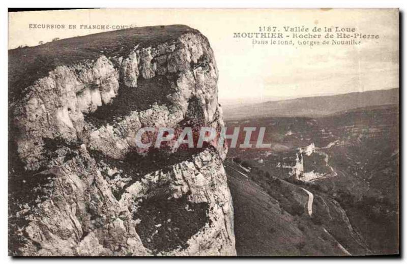 Old Postcard Vallee de la Loue Mouthier Haute Pierre Rock Gorge Nouaille