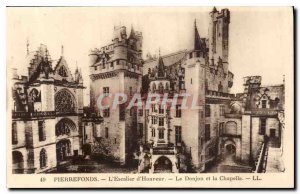 Old Postcard Pierrefonds The Main Staircase The Dungeon and the Chapel