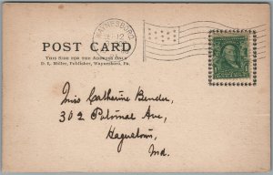 WAYNESBORO PA WEST SECOND STREET ANTIQUE POSTCARD