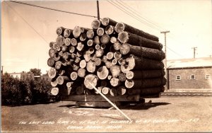 Last Load of Logs Grand Rapids Minnesota RPPC Real Photo Postcard L.L. Cook