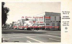 CA, Ontario, California, RPPC, Business Section, 40s Cars, Frashers Photo