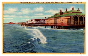 Postcard PIER SCENE Between Asbury Park And Ocean Grove New Jersey NJ AP5087