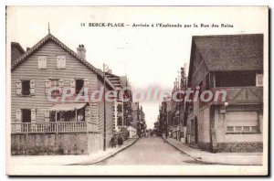 Old Postcard Berck Plage Arrival At I'Esplanade the Rue des Bains