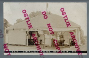 Mediapolis IOWA RPPC c1910 CHAUTAUQUA TENT Grounds nr Burlington Wapello IA