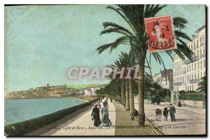 Postcard Old French Riviera Cannes La Promenade de la Croisette Casino