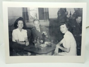 Servicemen with A Couple of Ladies in a Pub / Officer Mess Vintage WW2 Postcard