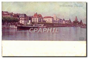 Old Postcard Evian les Bains The boat dock