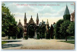 1908 East Entrance Crown Hill Cemetery Towers Indianapolis Indiana IN Postcard 