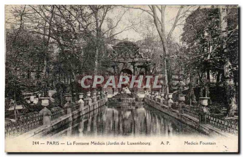 Old Postcard Paris the Medicis fountain (Luxembourg Gardens)