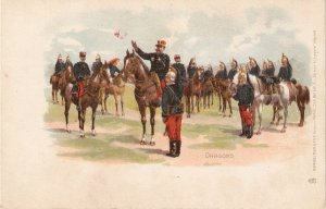 Horses. French Army. Dragons  Tuck France Un Mot a la Poste Ser. PC # 80