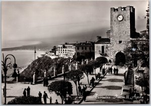 Piazza IX Aprile Taormina Italy Roadway Entrance Real Photo aRPPC Postcard