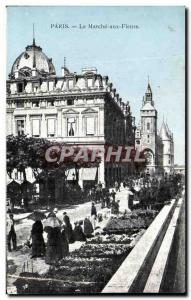 Old Postcard Paris Le Marche Aux Fleurs