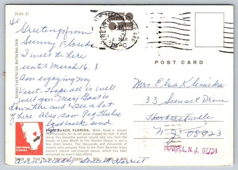 1980  Palm Beach  Florida   Postcard