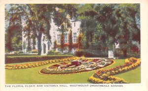 Floral Clock and Victoria Hall Westmount Montreal 1954 