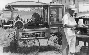 Fresh Roasted Peanuts Popcorn Wagon Old Car Real Photo Postcard