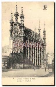 Old Postcard Belgium Leuven Town Hall