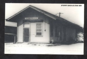 RPPC GONZALEZ TEXAS SOUTHERN PACIFIC RAILROAD DEPOT STATION REAL PHOTO POSTCARD