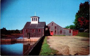 Historic Old Grist Mill Streetview Kennebunkport Maine Chrome Postcard 