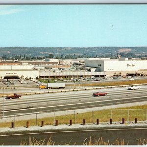 c1960s Renton WA Freeway Southcenter Shopping Center Mall Interstate Car PC A206