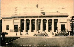 Vtg Postcard 1944 US Post Office Building Bristol, CT Connecticut