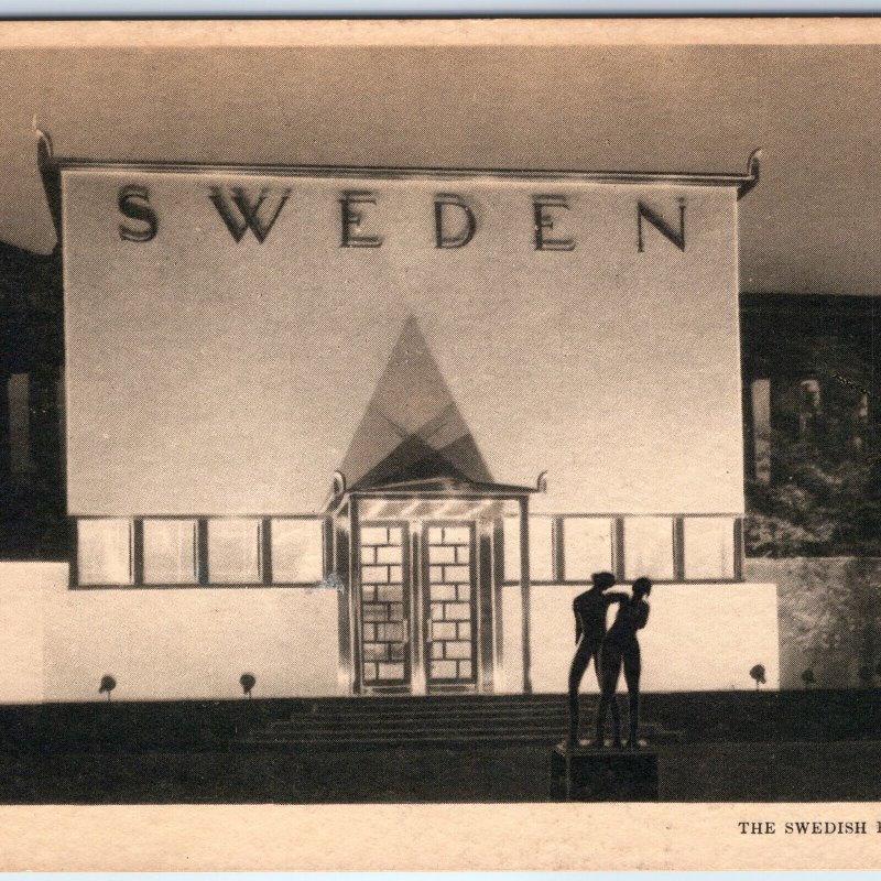 1933 Chicago IL Swedish Pavilion Official Century of Progress Postcard Expo A324