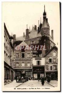 Old Postcard Gien Pont du Chateau Street