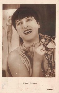 RPPC ACTRESS VIVIAN GIBSON YUGOSLAVIA STAMP REAL PHOTO POSTCARD 1928