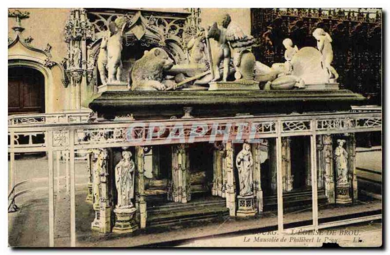 Old Postcard Bourg The church Brou The Mausoleum of Philibert the Skin