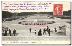 Old Postcard Chateau of Chantilly Le Parterre