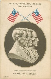 United States Patriotic flags & Political Abraham Lincoln among Presidents 1917 