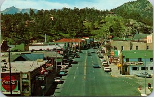 Vtg 1960s Elkhorn Avenue & Business District Estes Park Colorado CO Postcard