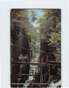 Postcard The Flume, looking down, White Mountains, New Hampshire