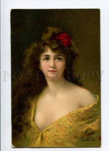 3027188 Cute Lady in Yellow By Angelo ASTI vintage PC