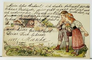 Art Nouveau Fairytale Back & Schmitt Wien Hansel & Gretel 1899 Postcard I16
