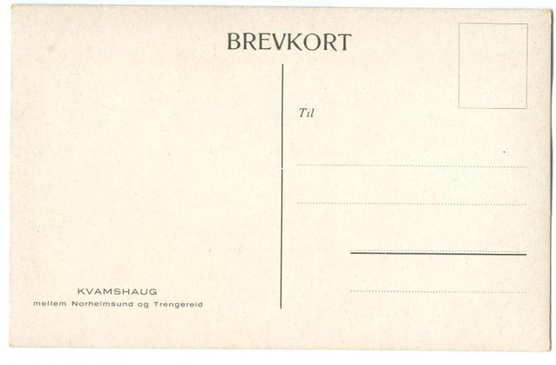 Norway, KVAMSHAUG, mellem Norheimsund og Trengereid, old unused Postcard