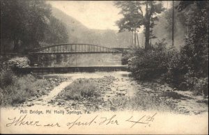Mt Holly Springs Pennsylvania PA Mill Bridge c1910 Rotograph Vintage Postcard
