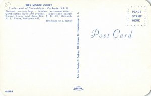 Postcard Birx Motor Court Holcomb New York