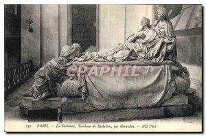 Postcard Old Paris Sorbonne Richelieu's Tomb by Girardon