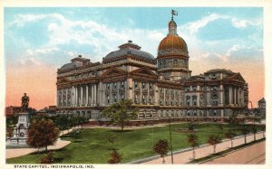 Vintage Postcard State Capitol Building Government Office Indianapolis Indiana