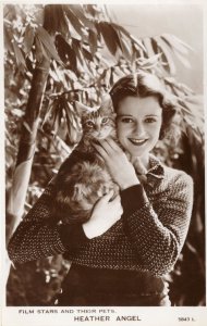 Heather Angel Film Stars & Their Pets Rare Valentines Postcard