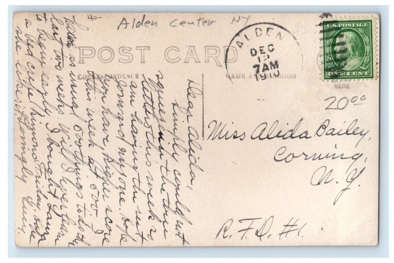 1910 Mill Dam Alden Center Alden New York NY RPPC Photo Posted Antique Postcard