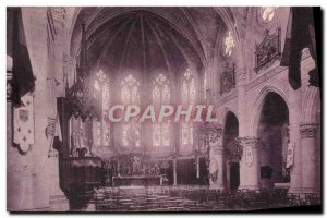 Postcard Old Ste Bazeille Interior From & # 39Eglise