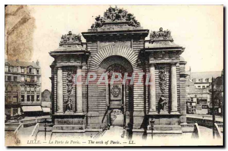 Postcard Old Lille Porte de Paris
