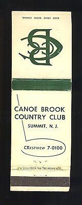 Canoe Brook Country Club Matchcover, Summit, New Jersey/N...