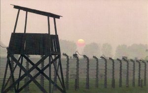 JUDAICA, Auschwitz Birkenau, Poland, Holocaust Related, Sunset, Guard Tower