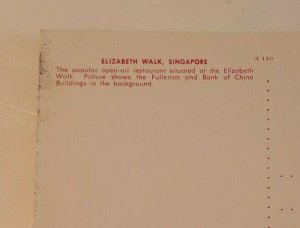 Vintage postcard Elizabeth Walk Singapore Fullerton Bank of China Ocean  735